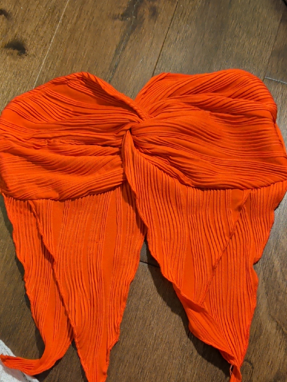 Orange‎ Pleated Bandeau Top